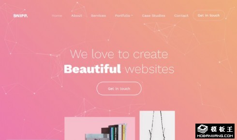 粉红色创意设计展示响应式网站模板